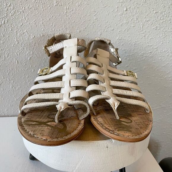 Sam Edelman White Leather Gladiator Sandals Size 7.5M - Picture 3 of 9